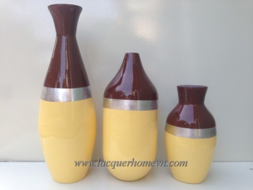 Vietnam lacquer decor vases HT1075
